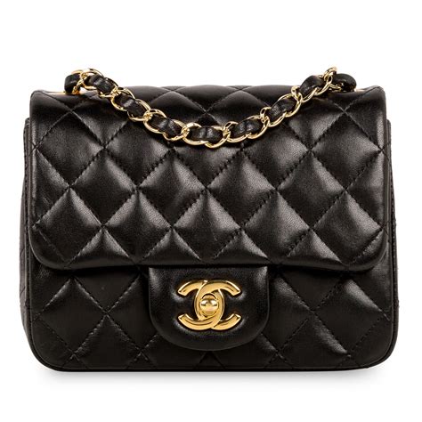 chanel mini square lambskin|Mini classic handbag, Lambskin, black — Fashion .